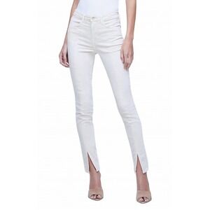 L'Agence Jyothi Velvet High Rise Slit Ankle Pants Women 28 Stretch Cotton Pocket